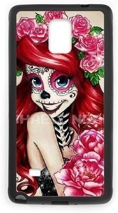 Custom Skeleton cell Phone Case for Samsung Galaxy Note 4 with Sugar Skull Ariel fan art at xiaku_1061252
