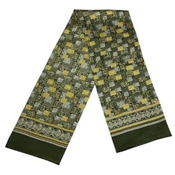100% Luxurious Charmeuse Silk Men's Double Layer Egyptian Wall Painting Story Hand Rolled Edges Long Scarf - Various Colors