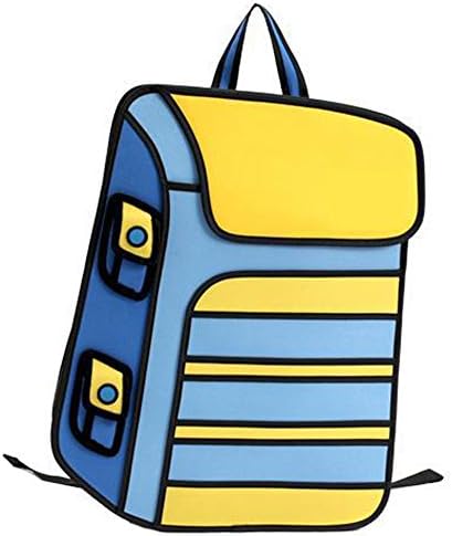 Venz Cute 3D Cartoon Bag Canvas School Backpack Laptop Daypack (yellow)