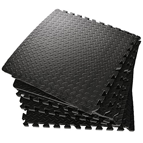 PROIRON Anti-Fatigue High Density Interlocking Cushion EVA Soft Foam Yoga Pilates Exercise Floor Mats Home Gym Garage Office Kids Play Mat Treadmill Mat x 6piece -24 SQ FT