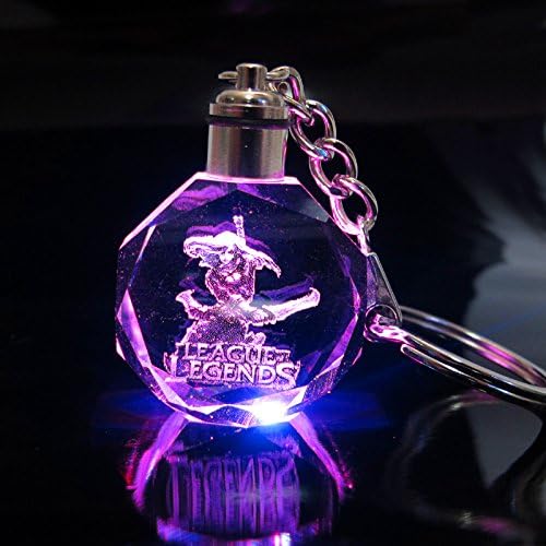 Wander Force League of Legends LOL Role Color Change Crystal Led Key Chain Key Ring Pendant Katarina (B)