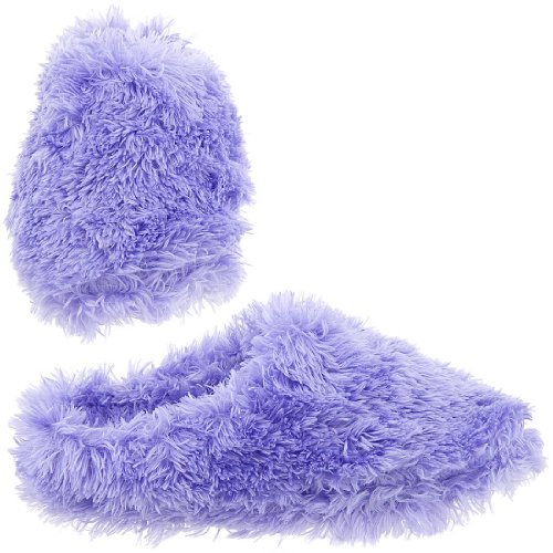 Purple Fuzzy Slippers for Women by Tru Fit