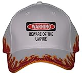 BEWARE OF THE UMPIRE Orange Flame Hat / Baseball Cap