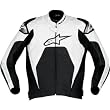 Alpinestars Tech 1-R Men's Leather Street Bike Motorcycle Jacket - Black/White