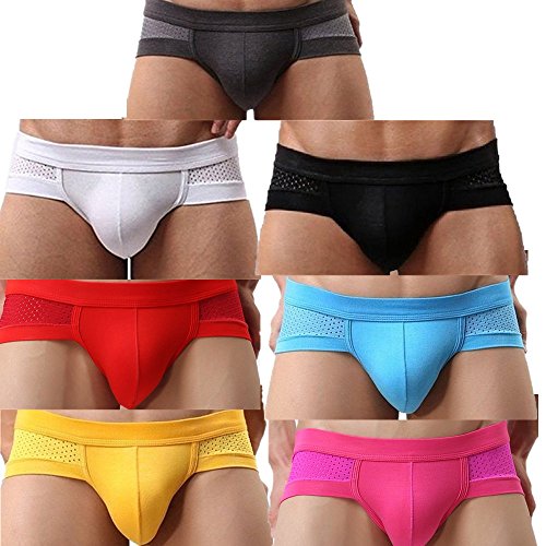Astarin Mens Cotton Stretch Low Rise Modal Underwear Briefs Pack (Small, 7 PACK)
