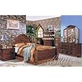 4pc Queen Size Bedroom Set Ponderosa Walnut Finish