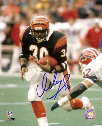 Ickey Woods Cincinnati Bengals NFL Hand Signed 16x20 Photograph Black Jersey