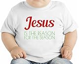 Jesus Is The Reason For The Season Funny Slogan オーガニックベビーTシャツ 12 - 18 Months