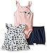 Calvin Klein Baby-Girls Printed Top with Pink Solid Body and Navy Shorts, Multi, 3-6 Months