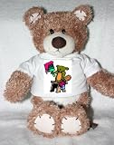 Teddy Bear with handyman, painting, paintbrush, working, beaver t-shirt