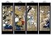 Set Of 4 Oriental Lacquered Painting Wall Art Plaques (Four Seasons) MED