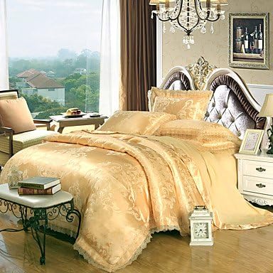 Quilt cover Tencel Fabric Modal Satin Jacquard Bedding Wedding Suite 4 Piece 1.5m-1.8m/2.0m bed Bedding Set , king