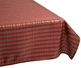 Lenox Holiday Lurex Plaid 52 by 70 Inch Oblong / Rectangle Tablecloth, Red