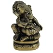 Handcrafted Sitting Ganesha Metal Statue Playing Dholak