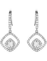 14K White Gold Diamond Earrings - 0.75 Ct. -- LIFETIME WARRANTY