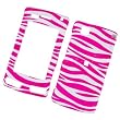 LG Incite CT810 (AT&T) Rubberized Snap On Protector Hard Case Image Cover White & Pink Zebra