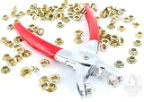 Eyelet Tool - 100 Brass Eyelets - Spring-Loaded - 1/4