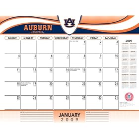 Click here to buy Auburn Tigers 2009 22 x 17 Desk Calendar by J.F. Turner.