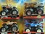 Hot Wheels Diecsat Monster Jam Tour- Shark Wreak, Bad News, Jurassic Attack, Spectraflames Monster Mutt 1/55