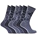 Mens Pattern Cotton Blend Argyle Socks (Pack Of 6)