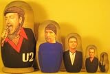 U2 Russian Nesting Doll Hand Made 5 Pcs / 6 - 7 in * #m1v7