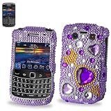 New Fashionable Perfect Fit Hard Diamante Protector Skin Cover (Faceplate/Snap On) Full Rhinestones Diamond Bling for RIM Blackberry Bold 9700 / Onyx 9020 AT&T,T-Mobile -