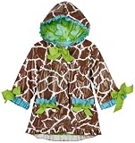 Mud Pie Wild Child Giraffe Rain Coat, Brown/White/Green/Blue, 12-18 Months