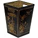 Oriental Furniture Black Lacquer Trash Bin