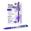 Pentel EnerGel Deluxe Liquid Gel Pen, Bold Line, Metal Tip, Violet Ink, Box of 12 (BL60-V)