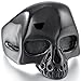 Men's Stainless Steel Ring Band Black Alien Skull Gothic Size8