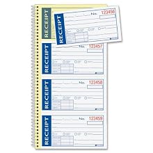 Adams Write 'n Stick Receipt Book, Spiral Bound, 2-Part, 5.25 x 11 Inch, 200 Sets, White and Canary (SC1152WS)