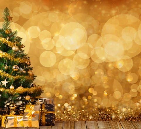 Johnson Dark Yellow Halo Photo Background Christmas Tree Photography Backdrops Studio for Family Photos Or Newborn Baby