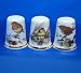 Porcelain China Collectable - Set of Three Thimbles - Garden Birds