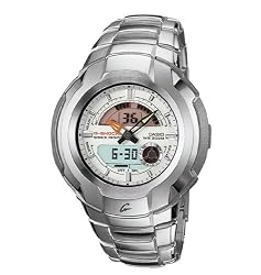 CASIO G-Shock Silver Analog/Digital Watch with Metal Band and White Face. Model: G1710D-7AV