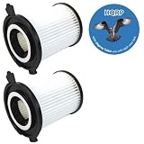 HQRP 2-Pack Washable & Reusable Filters compatible with Dirt Devil Vision Canister M082660 082660 M082700 082700 [Vacuum Cleaners] plus HQRP Coaster