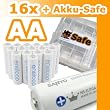 16x Sanyo eneloop Mignon Akkus Batterien AA NEUE VERSION HR-3UTGA mit kQ-Safe Aufbewahrungsboxen