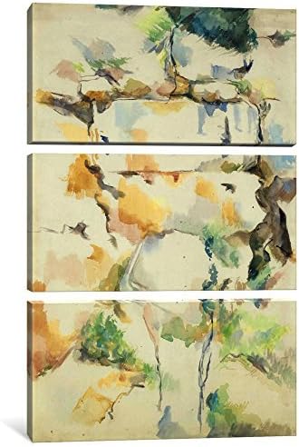 Yor goddess Canvas Art Print 3-Piece Rochers Pres Des Grottes Au-Dessus De Chateau Noir 'Rochers A Bibemus' 1895-1 450 by Paul Cezanne 1.5 x 32 x 24-Inch