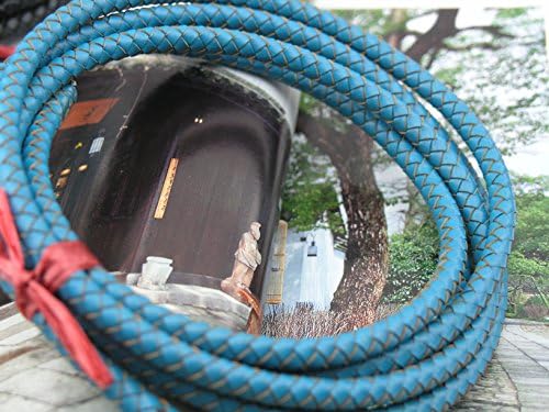 2 Yards 6.0mm Peacock Blue Color Soft Braided Bolo Real Leather Cord