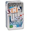 Cardinal Double 12 Color Dot Mexican Train Dominoes in Tin
