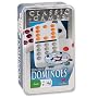 Cardinal Double 12 Color Dot Mexican Train Dominoes in Tin