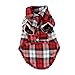 CXB1983(TM) Cute Pet Dog Puppy Clothes Shirt Size XS/S/M/L Blue Red Color (L, Red)
