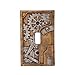 4.25 Inch Resin Steampunk Light Switch Plate Cover, Gray/Gold
