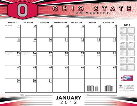 Ohio State 2012 Desk Calendar