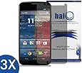 Halo Screen Protector Film High Definition (HD) Clear (Invisible) for Moto X (3-Pack) - Lifetime Replacement Warranty