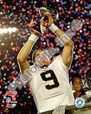 Drew Brees - Super Bowl XLIV Lombardi Trophy - New Orleans Saints NFL 8x10 Photo