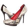 Virus06 Snake Pointy Toe High Heel Pumps NATURAL