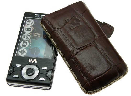 Suncase Ledertasche f&uuml;r Sony Ericsson W995 croco-braun Preisvergleich