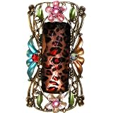 Cocktail Ring With Faceted Acrylic Stone, Enameling, Rhinestones In Multi With Brass, Antique Finish