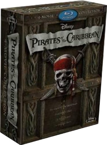 Pirates Of The Caribbean 1 to 4 Blu-Ray Boxed Set Collection (Region A) (Official Hong Kong version) Quadrilogy