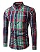 Generic Mens Casual Western Plaid Checked Snap Long Sleeve Shirt